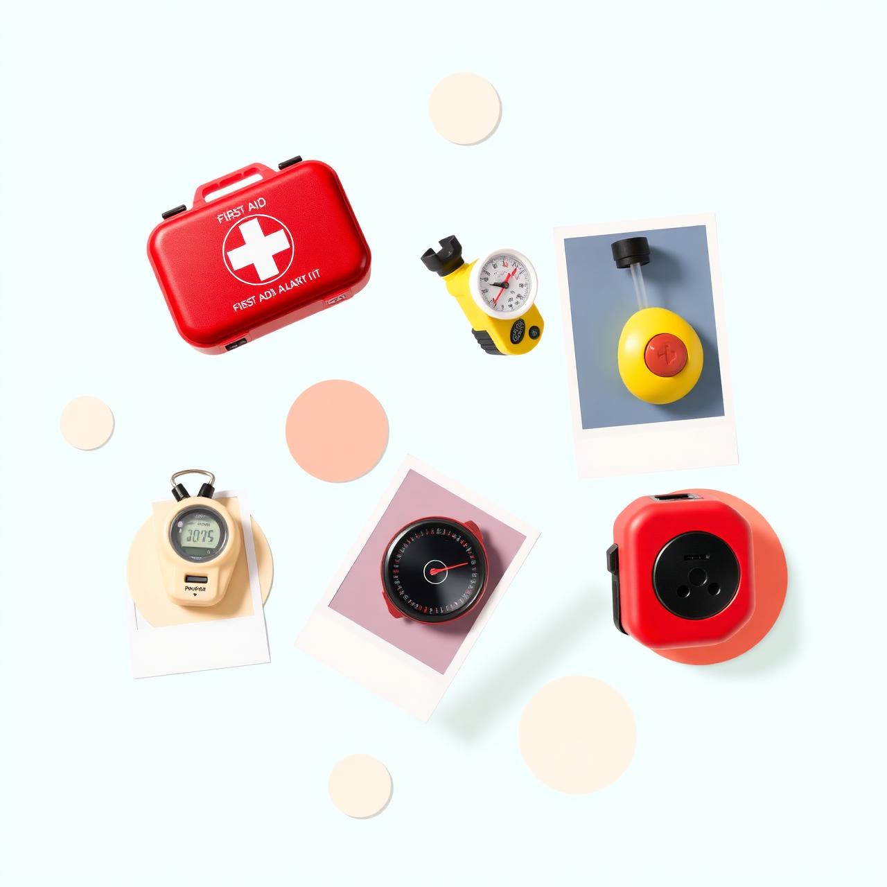 A playful collage of household safety items